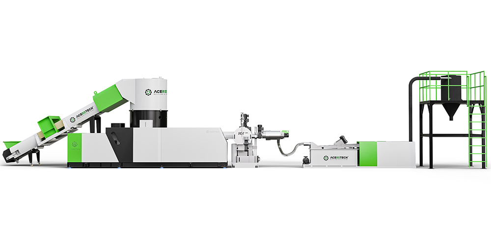 ACS-H Single Screw Cutter Compactor Plastic Recycling Pelletizing Machine