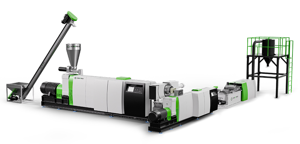 ADS Double Stage Rigid Plastic Recycling Pelletizing Line with Single Screw