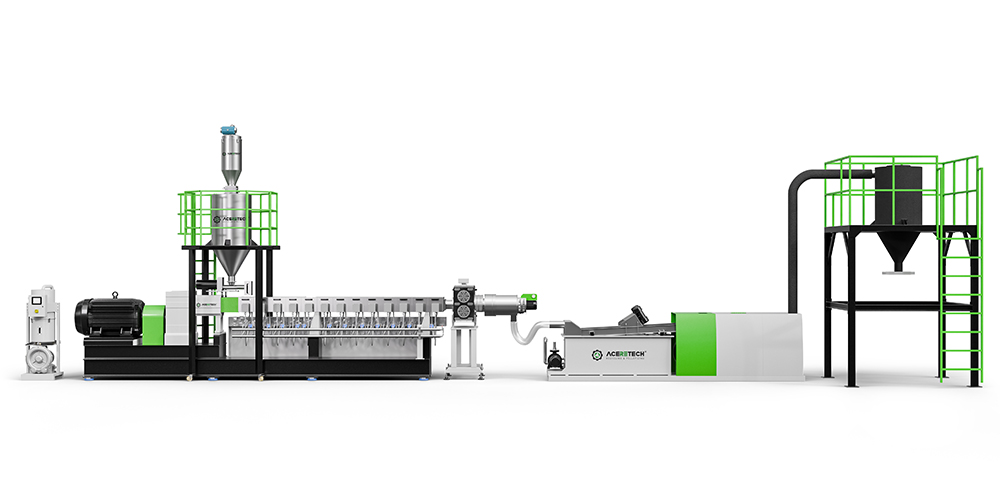 ATE Parallel Twin Screw Recycling Pelletizing Extruder For Plastic Modification