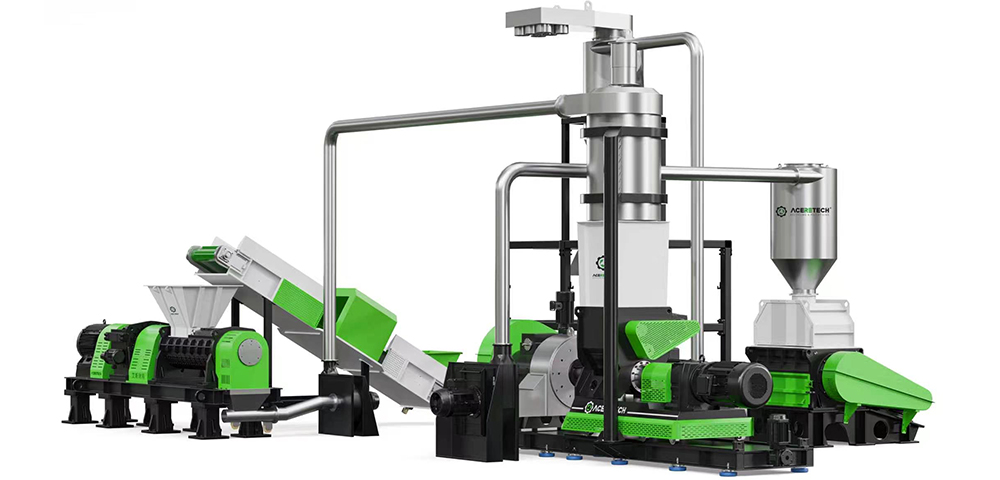 PET/PA Fabric / Fiber / Filament Friction Granulation Line